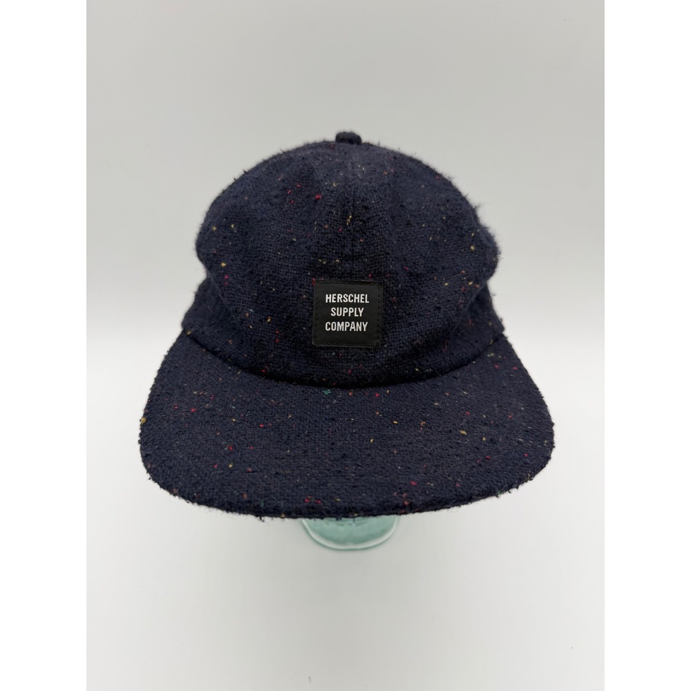 Herschel Supply Co Navy Blue Confetti Fleck Wool Blend Strapback Hat Cap